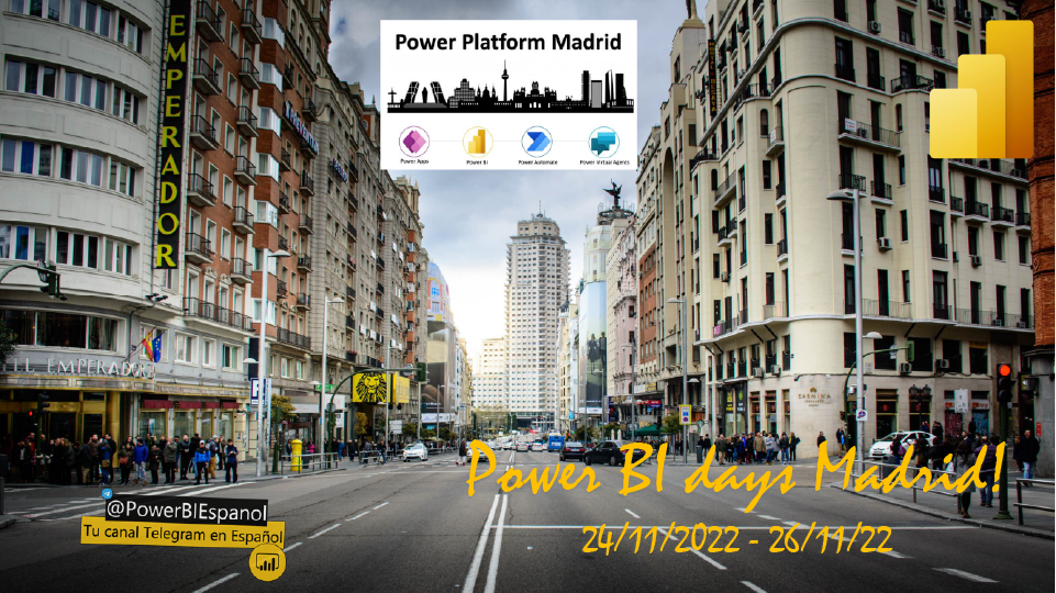 Cartel del Power BI Days Madrid 2022, del que CrossPoint es patrocinador