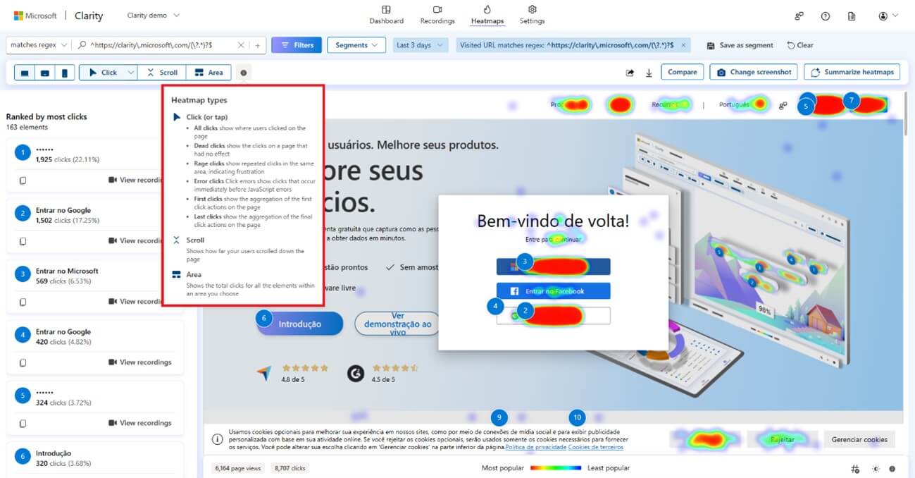Mapas de calor con Clarity