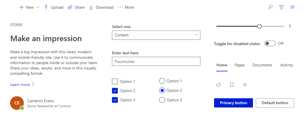 Configuración de visualización de elementos en el Kit Creator de Power Apps