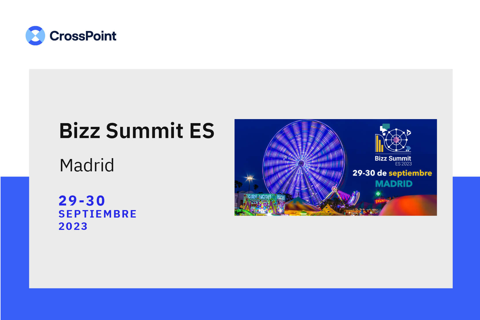 Cartel del Bizz Summit ES 23, los días 29 y 30 de septiembre en Madrid