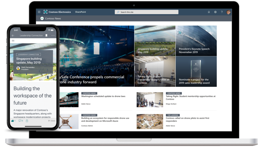 Intranet corporativa de ejemplo construida con Sharepoint
