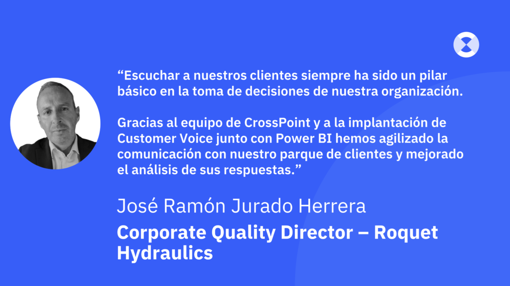 Frase de José Ramón Jurado, Corporate Quality Director de Roquet Hydraulics