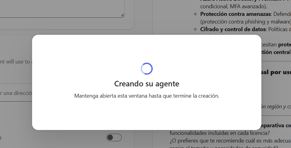 Creación de agente